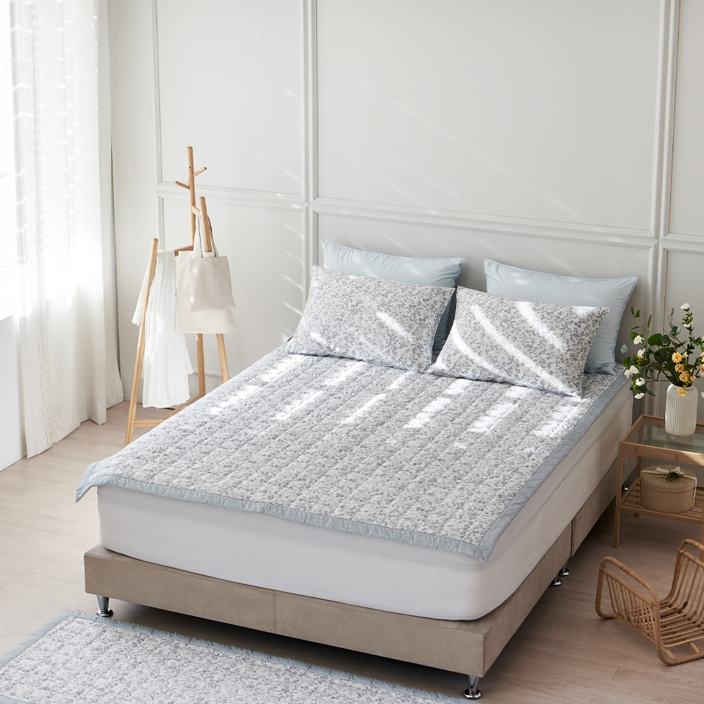 듀라론 냉감 누빔 패드 여름 침대 매트리스 고정밴드 쿨링 패드 국내생산 SS