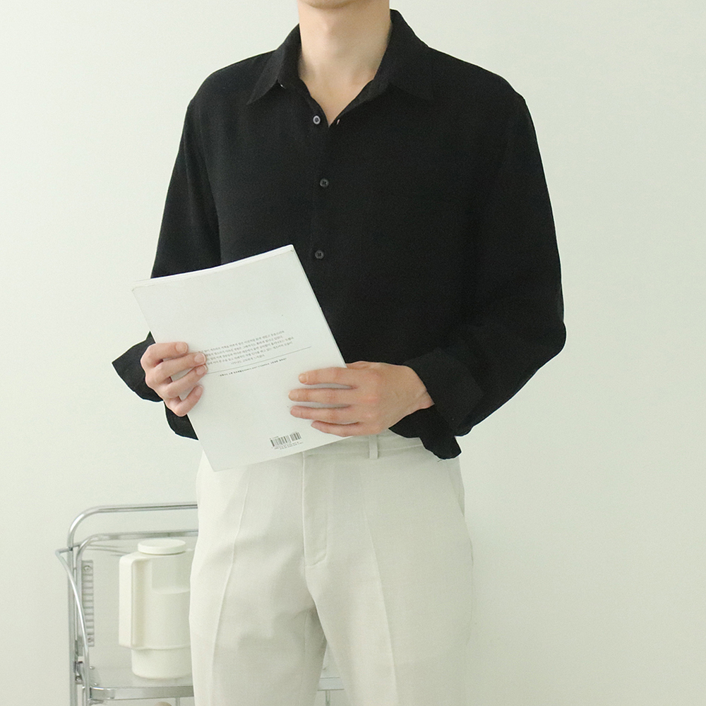 남자린넨셔츠 오버핏 여름 남자 남방 와이셔츠 - 상세 이미지 4