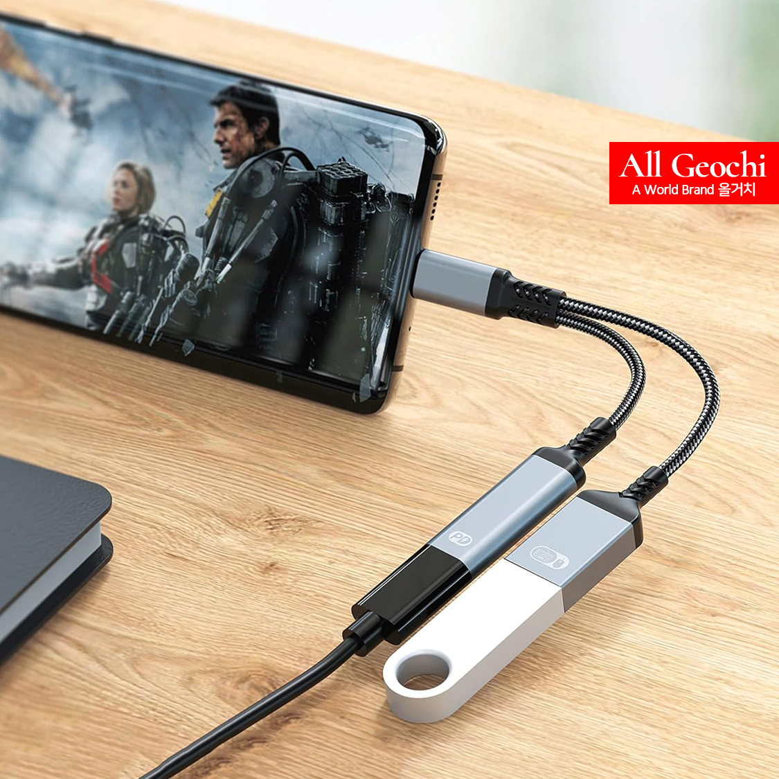 USB 2.0 OTG 연결 C타입 PD 60W 급속 충전 듀얼 젠더 아이패드 스팀덱 허브 이미지 6