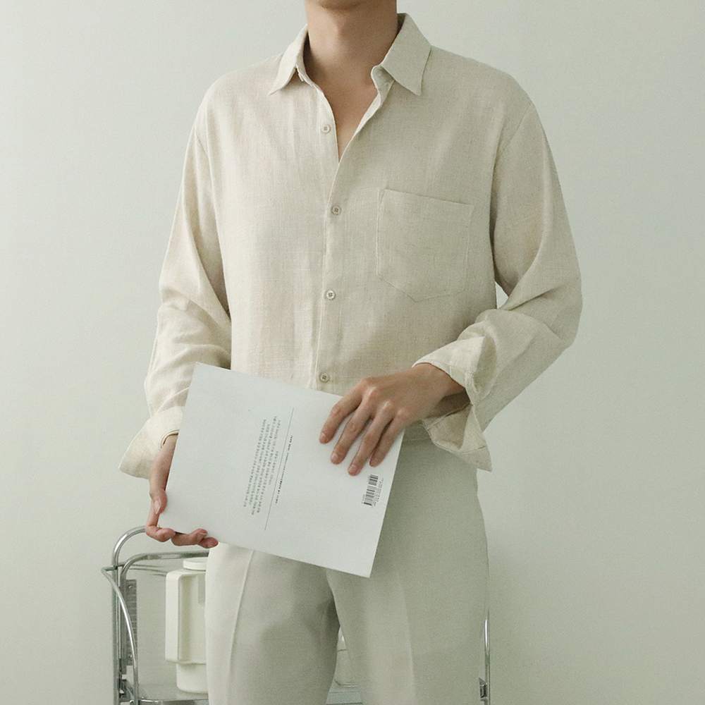 남자린넨셔츠 오버핏 여름 남자 남방 와이셔츠 - 상세 이미지 2