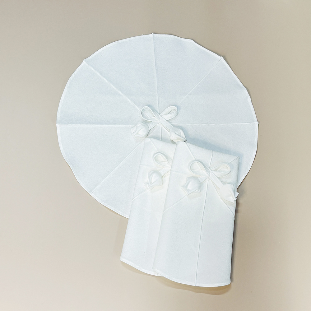 광목 연잎다포 지름 30cm 엄마의주머니 천아트반제품 - 상품 이미지