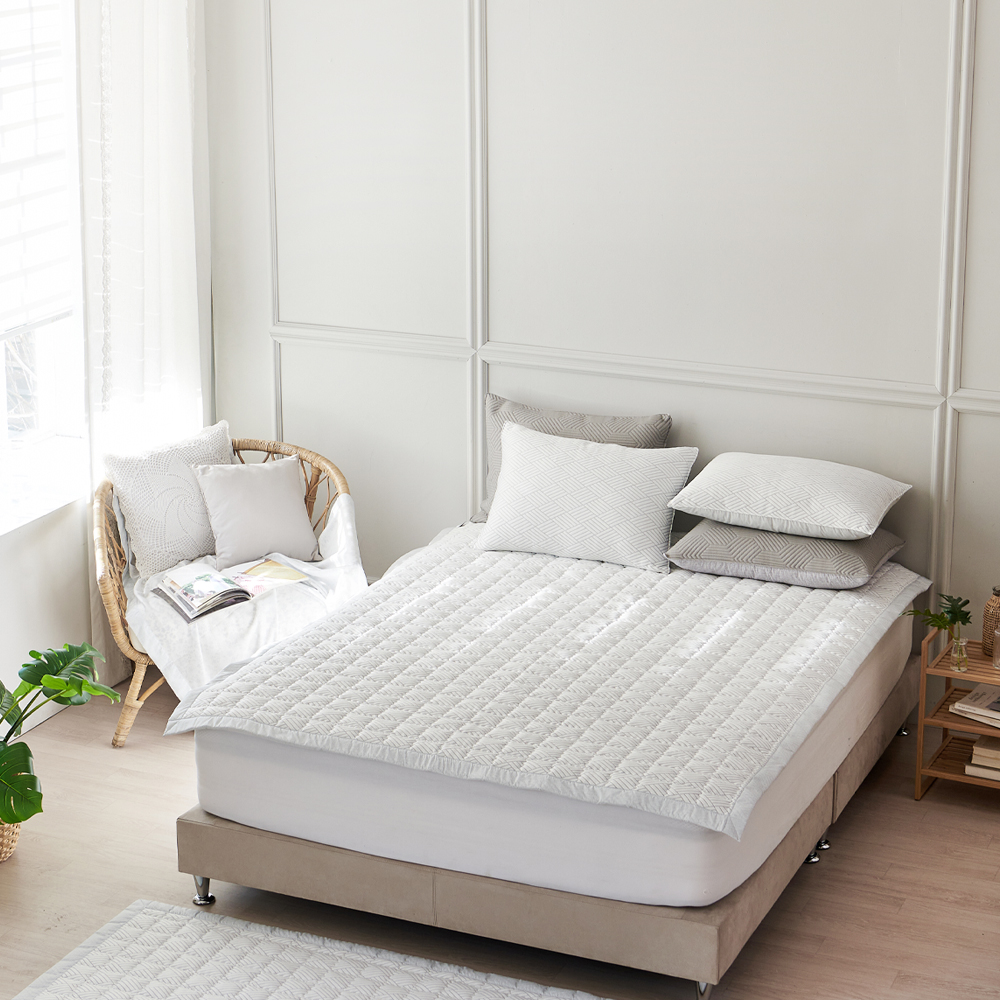 듀라론 냉감 누빔 패드 여름 침대 매트리스 고정밴드 쿨링 패드 국내생산 SS