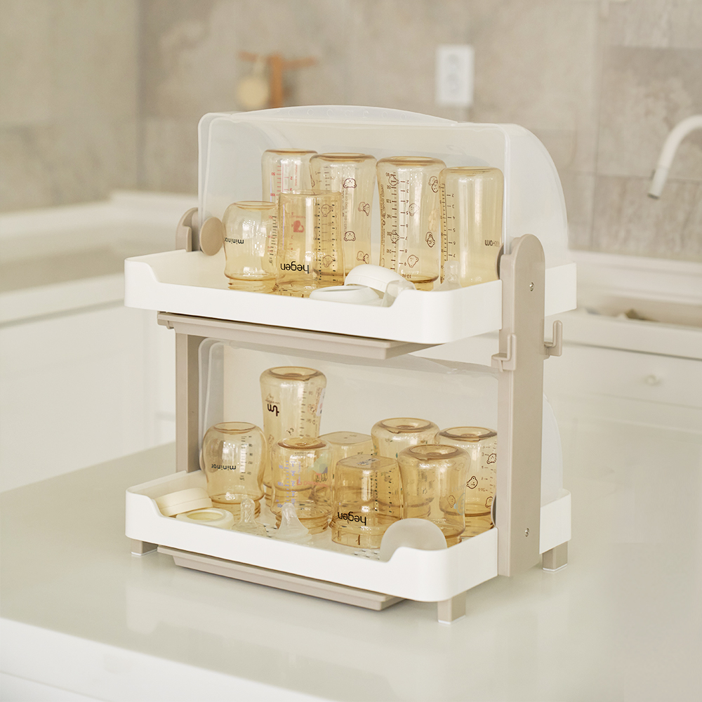 뉴코코맘 이유식기보관함 2단 아기 식기건조대 젖병보관함