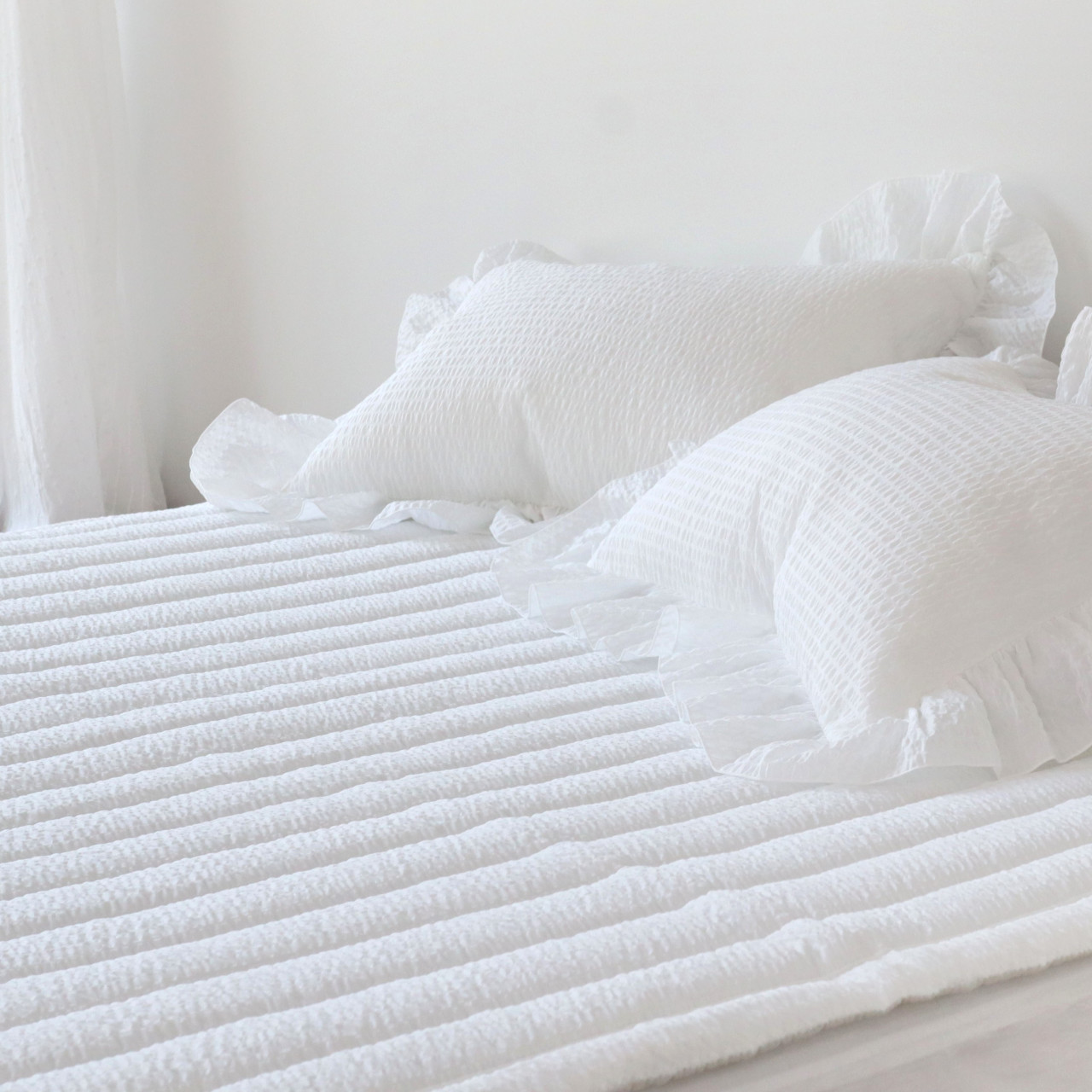 솔리드 에어워싱 시어서커 미끄럼방지 고정밴드 논슬립 침대 여름 패드 SS