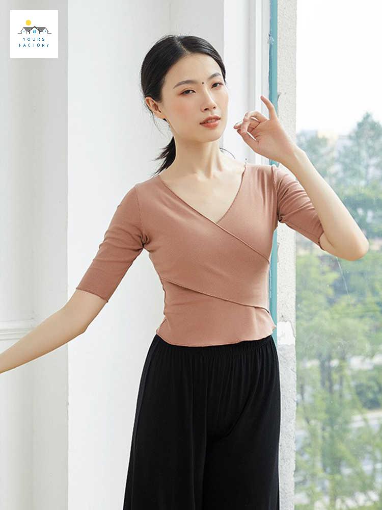 성인 워머 빅사이즈 무용 의상 요가 상의 긴팔 발레 발레복 - 상세 이미지 5