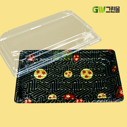 초밥용기 WL-09 벚꽃 241x148x42mm 300세트 / HC : 그린몰스토어