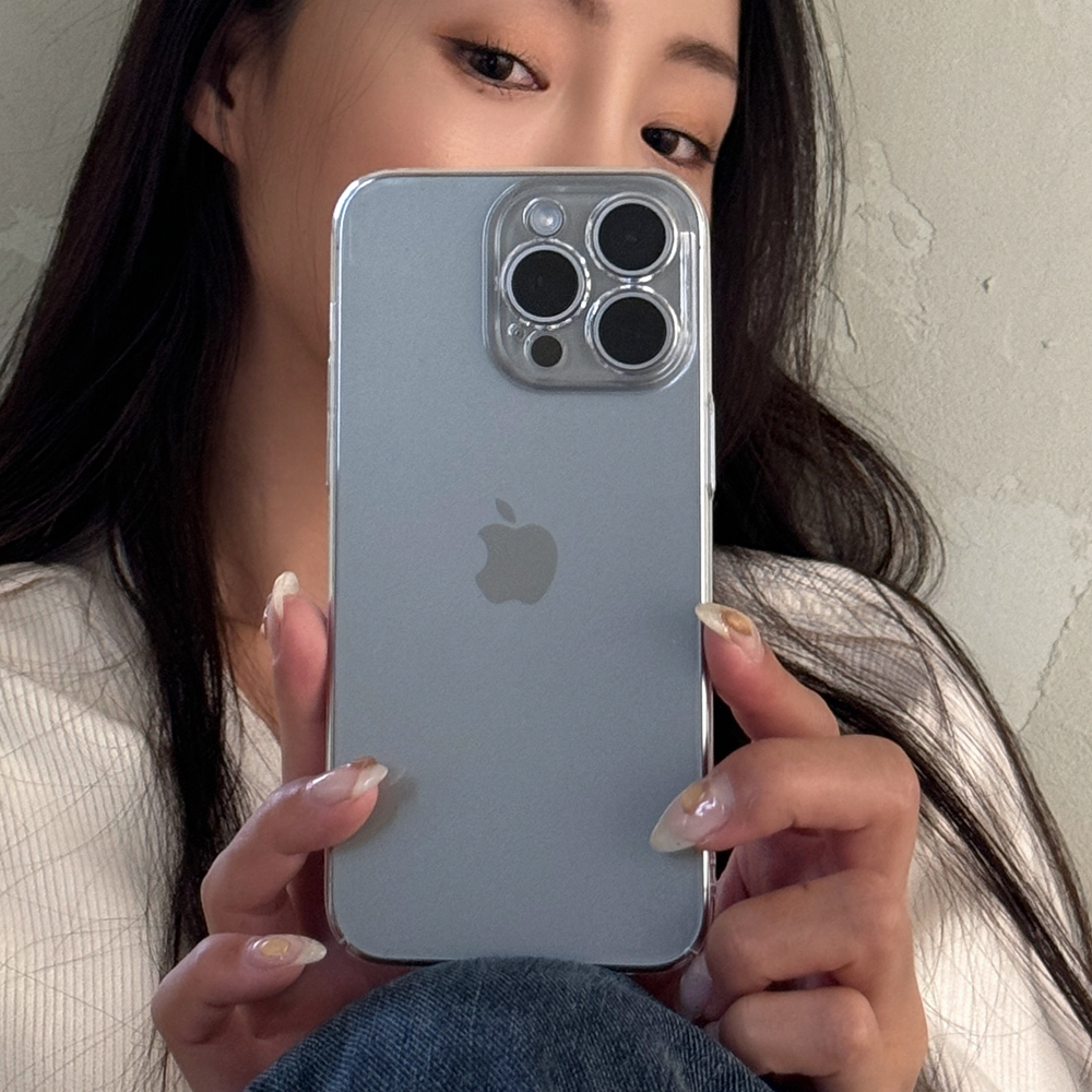 생폰 풀커버 초슬림 변색없는 PC 하드 케이스 투명, 아이폰15 프로