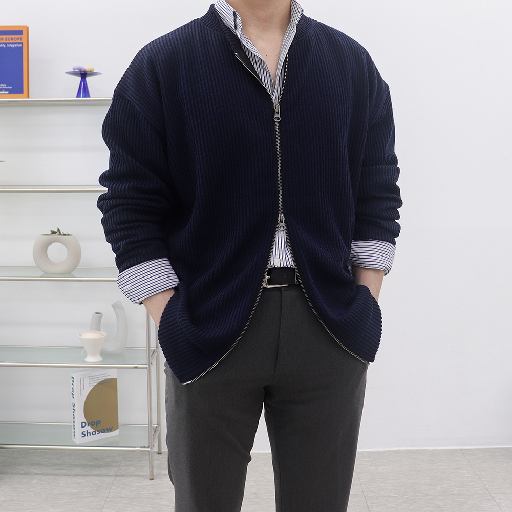 남자라운드넥가디건 자켓형가디건 남성오버핏가디건 이미지 8