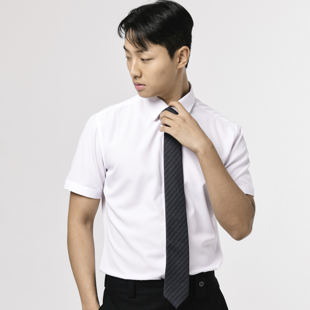 여름 시원한 반팔 구김없는 반슬림 냉감 와이셔츠 4color 이미지 3