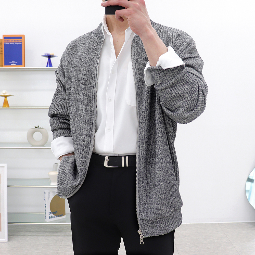 남자라운드넥가디건 자켓형가디건 남성오버핏가디건 이미지 7