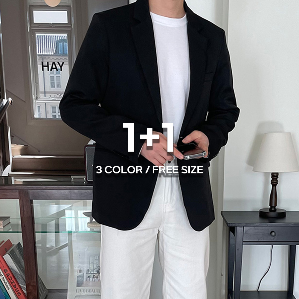 1+1 남성여름자켓 콤비자켓 남자마이 블레이저 - 상품 이미지