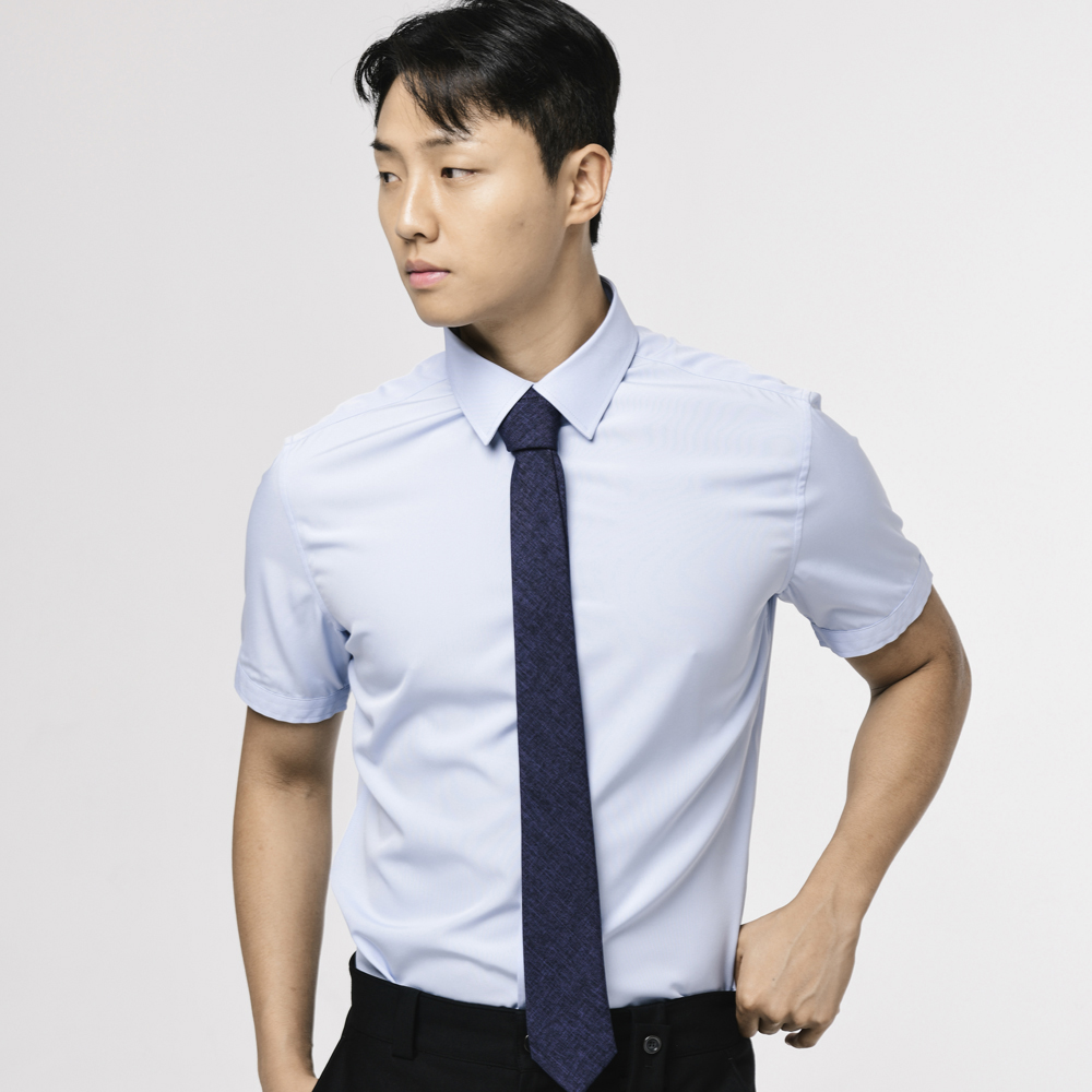 여름 시원한 반팔 구김없는 반슬림 냉감 와이셔츠 4color 이미지 4
