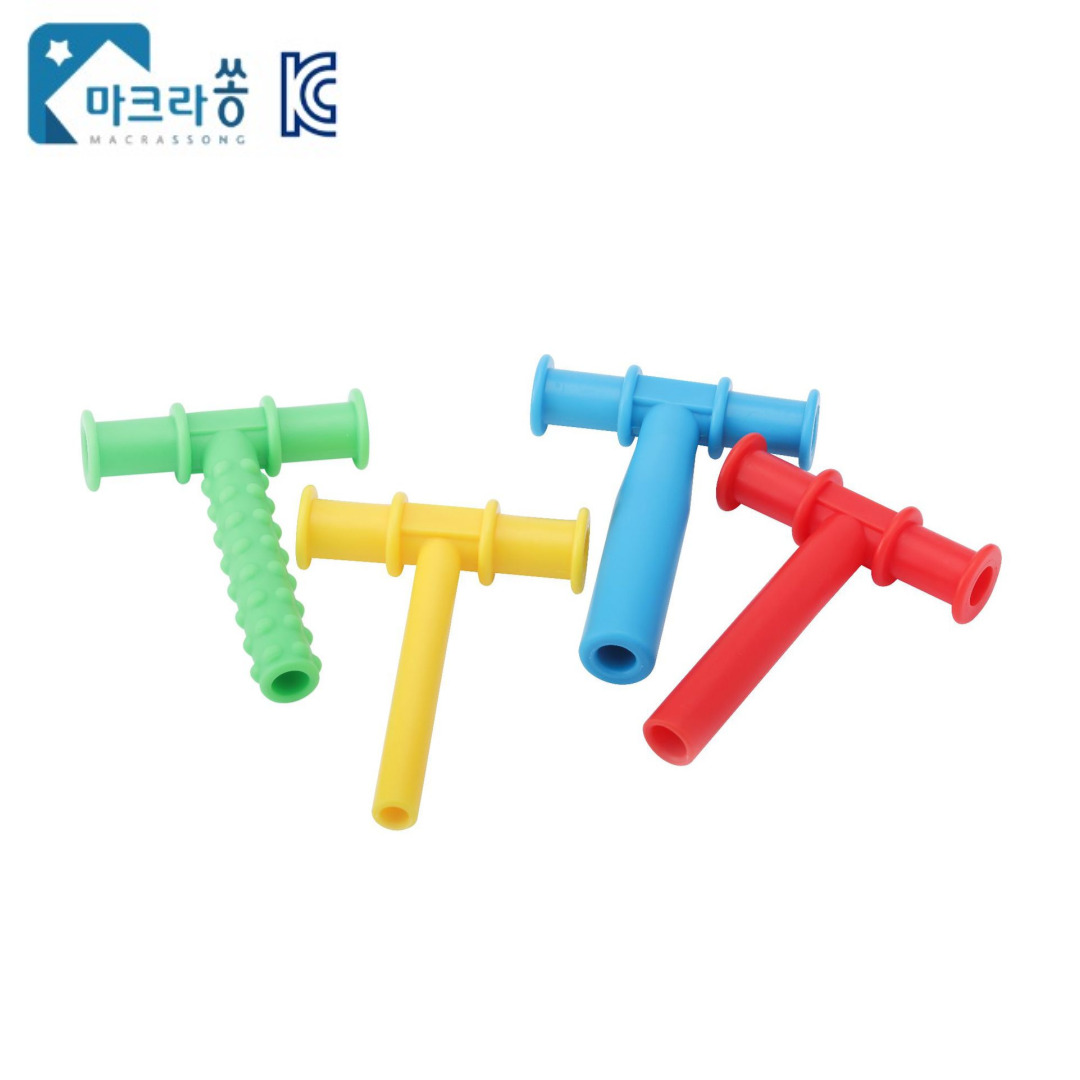 마크라쏭 츄잉 튜브 T형 구강 추구 감소 턱 운동 언어치료 감각통합 연하 삼킴 씹기 유아 아동 교구 - 상세 이미지 2