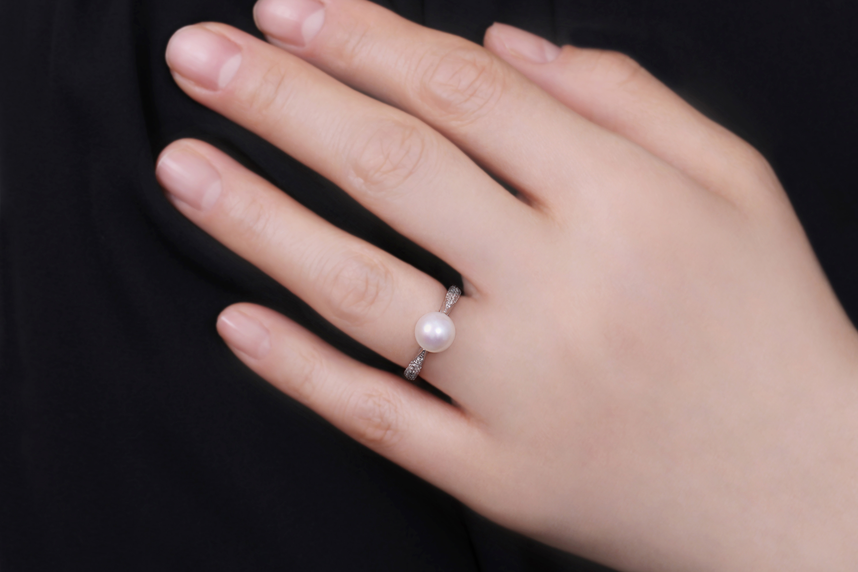 자인 돋보이는 14K 18K 해수 아코야 진주 반지 AAA+ - 상세 이미지 5