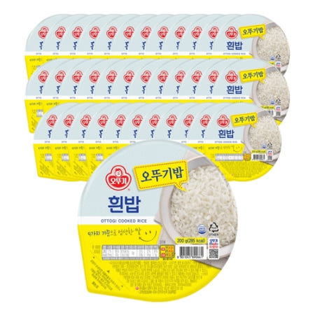오뚜기 맛있는 오뚜기밥 쌀밥 200g 36개 아침 자취생 백미 간단한 한끼 즉석 식사 혼밥