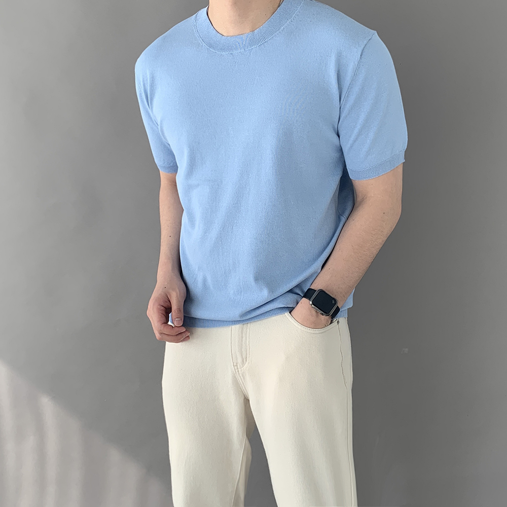 1+1 남성여름니트 머슬핏니트반팔 이미지 8