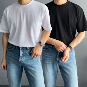 흰색면티 오버핏반팔 20수반팔티 남자레이어드 착용 후기 | 사이즈/핏 총정리 - 상품 이미지 1