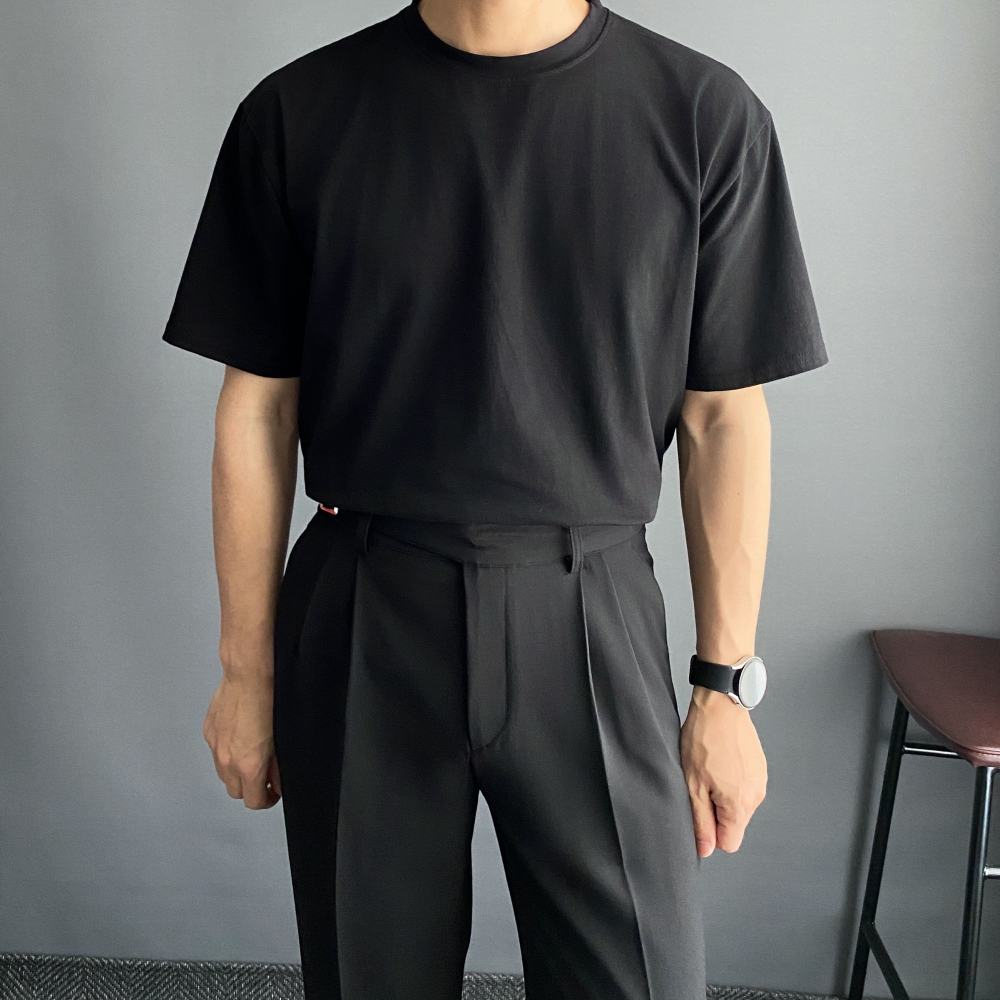 흰색면티 오버핏반팔 20수반팔티 남자레이어드 - 상세 이미지 5