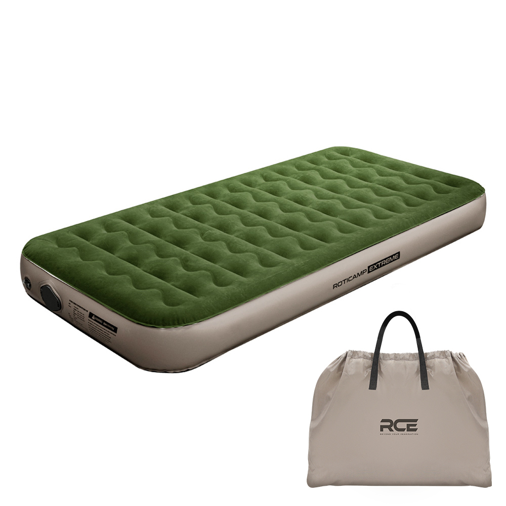 로티캠프 에어 매트 자충 캠핑 침대 매트리스 텐트 휴대용 싱글, 22cm, 카키