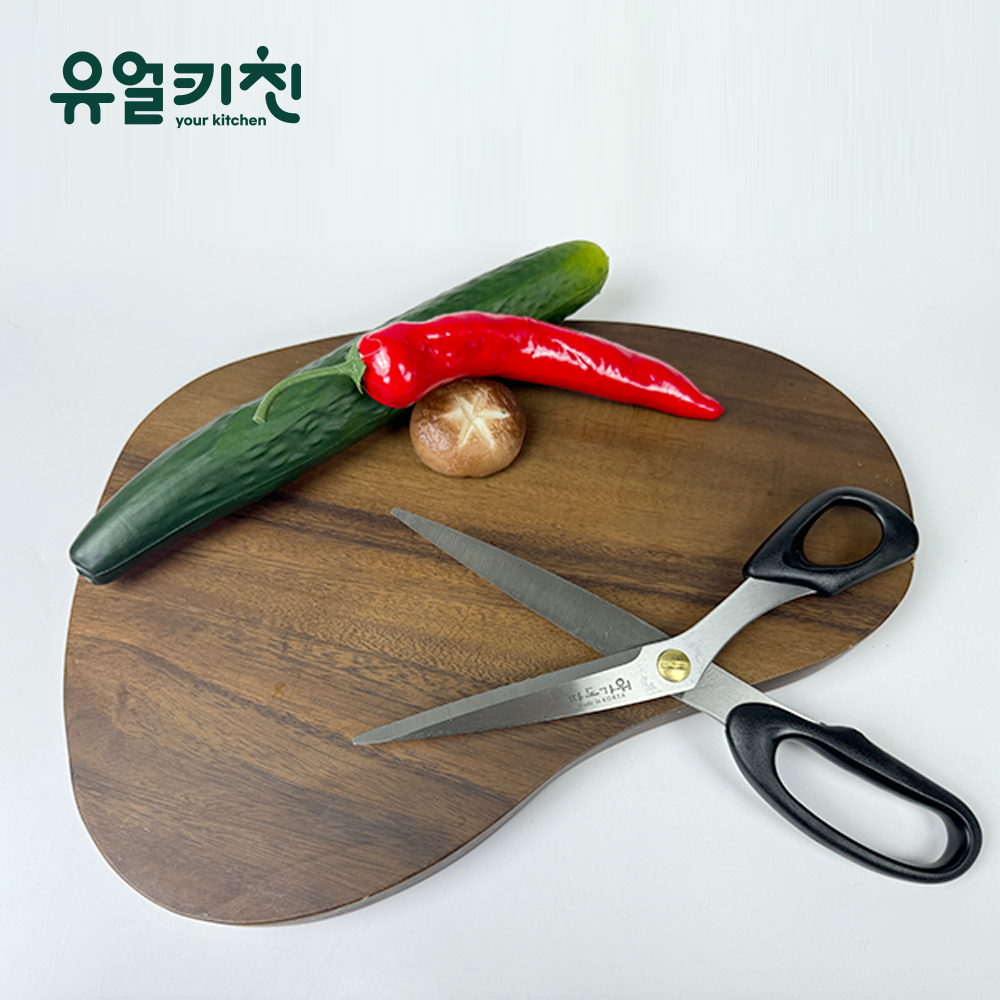 국산 파도가위 잘드는 업소용 주방 가위 한손 SS376 - 메인 이미지