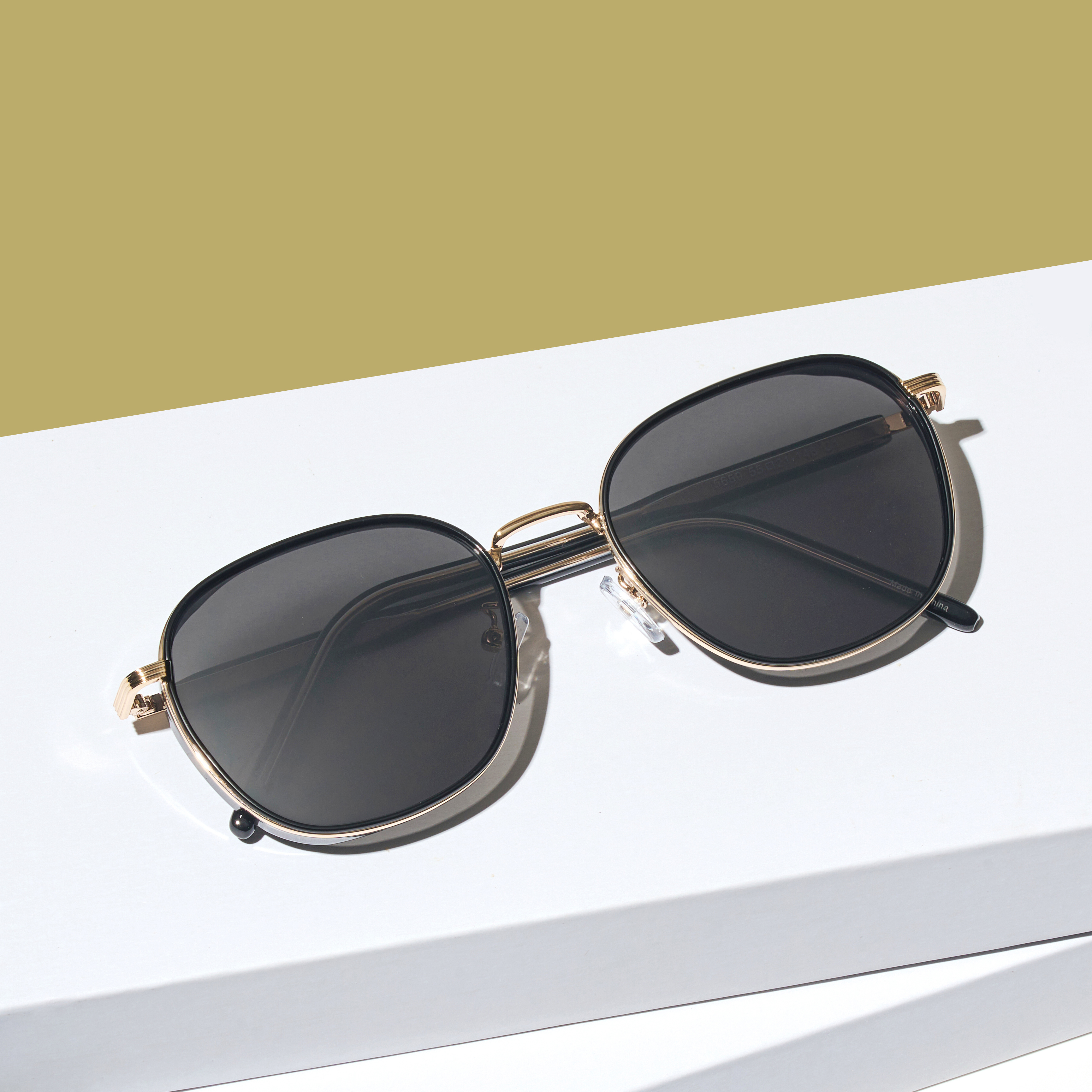 명품 가벼운 UV 자외선 차단 사각 커플 데일리 패션 대두 선글라스 핑크 브라운