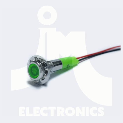FILN-6PW-녹색 6파이 방수 메탈 시그널 인디게이터 12V LED LAMP / IP65