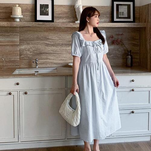 빅사이즈 여름 원피스 반팔 스트라이프 시원한 데일리룩 - 상세 이미지 5