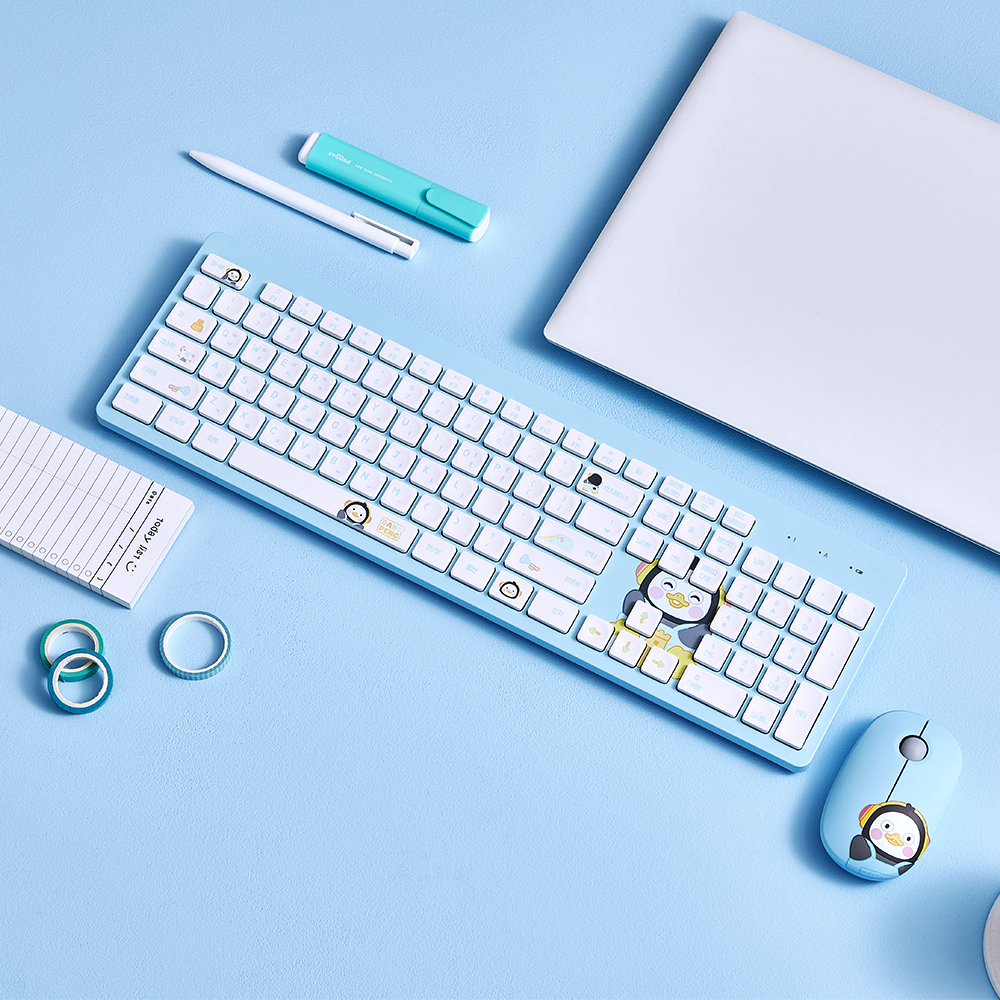 펭수 BPKM30 저소음 무선 키보드 마우스 세트+펭수 장패드