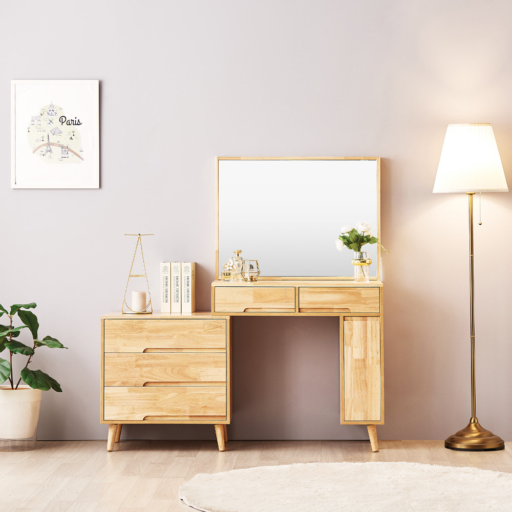 동서가구 위너 제이 확장형 원목화장대 거울세트 DF920394