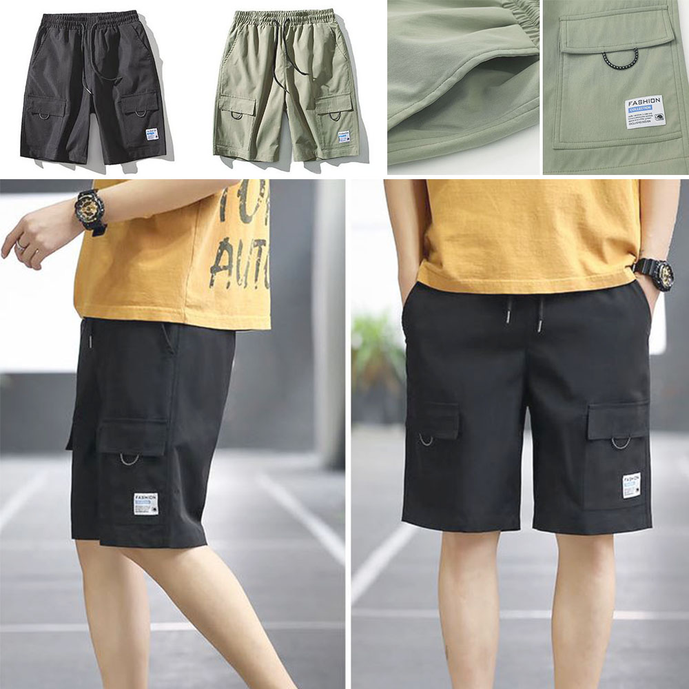 남성 카고 반바지 시원한 남자 5부 밴딩 여름 팬츠 - 상품 이미지