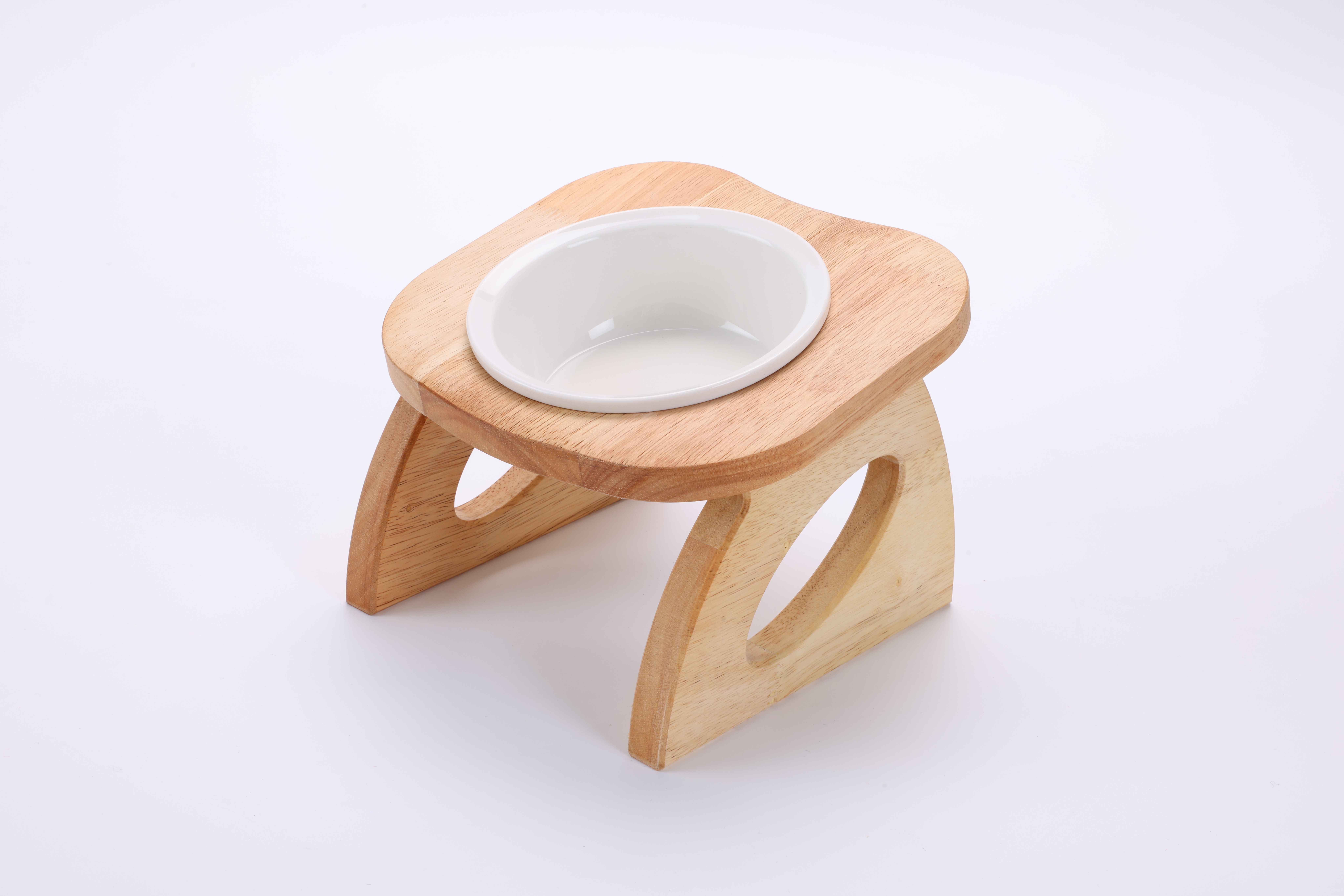 원목 강아지밥그릇 고양이식탁 식기 물그릇 애견 식기 세트 1구식탁 12cm - 상세 이미지 4