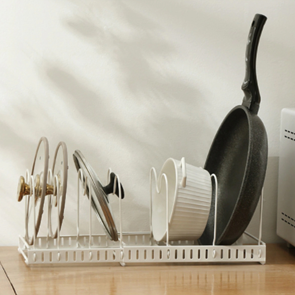 후라이팬거치대 냄비뚜껑거치대 길이조절 접시정리대 - 상세 이미지 2