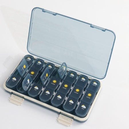 휴대용 약통케이스 알약보관함 일주일 요일별 영양제 복용시간관리 약 병 정리함