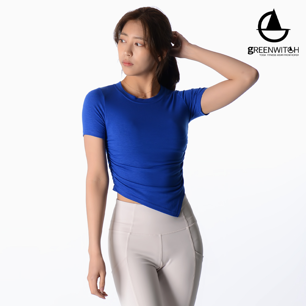 그리니치 언발셔링 숏슬리브 라운드반팔티 필라테스 요가복 - 메인 이미지