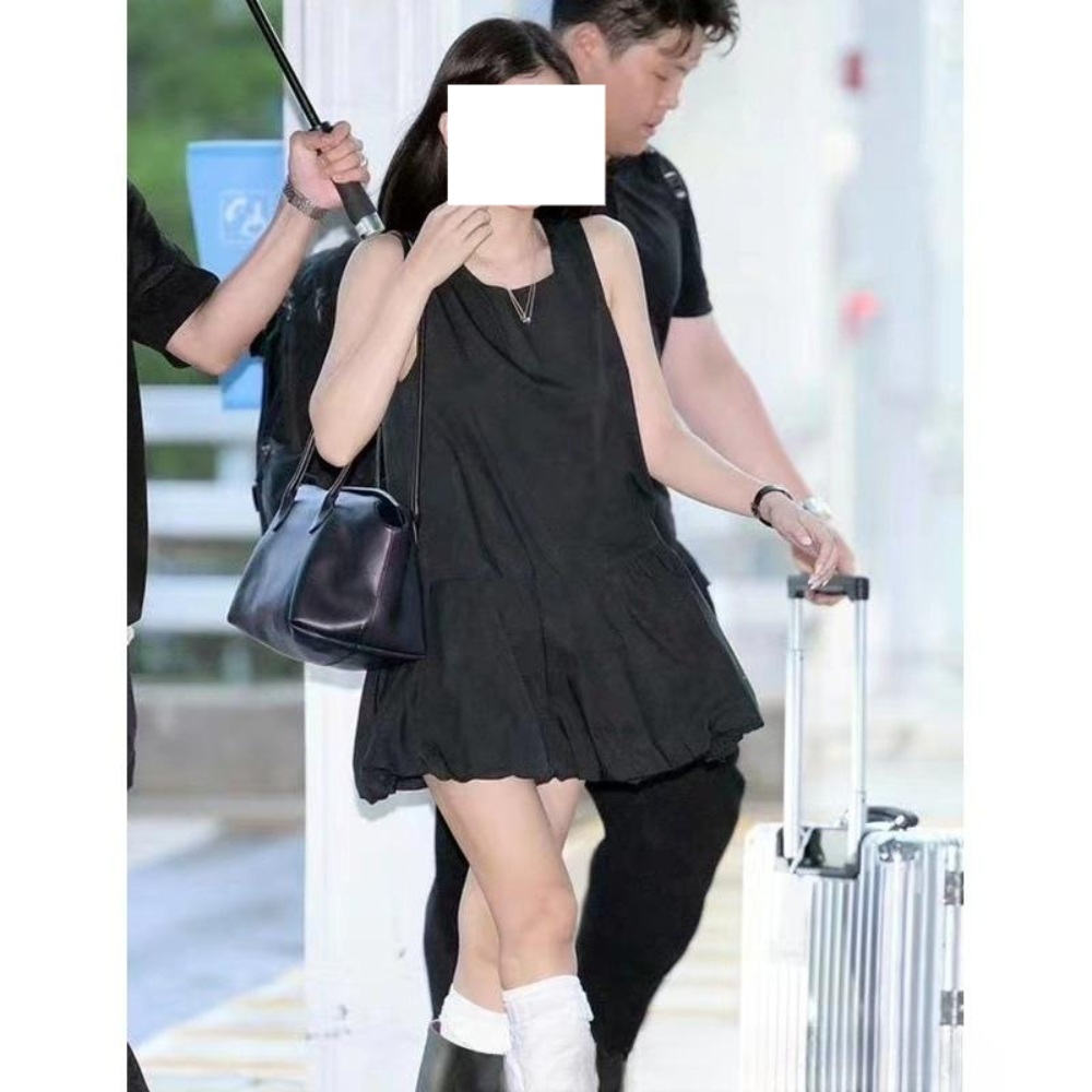 제니공항패션 제니 블랙원피스 파티룩 여름 옷 패션 의상 멱살 한번 잡힙시다 한채아 - 메인 이미지