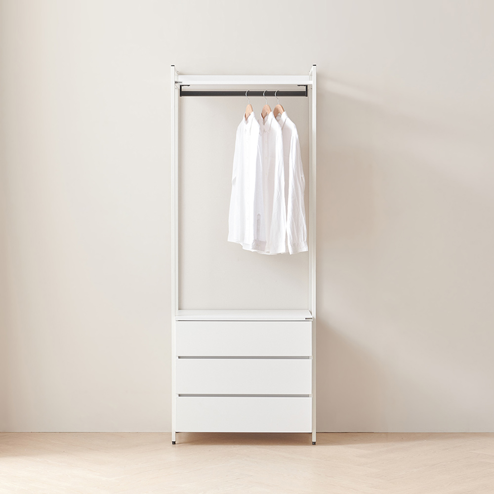 동서가구 디넬 시스템행거 조립식 3단 서랍장 행거 세트 DF923354