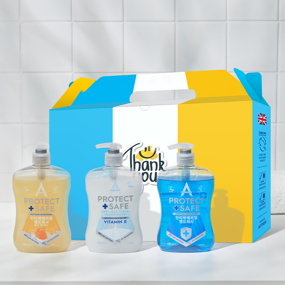 [본사] 아스토니쉬 고보습 99.9% 항균핸드워시 3종 선물세트 대용량 저자극 손세정제 연말선물