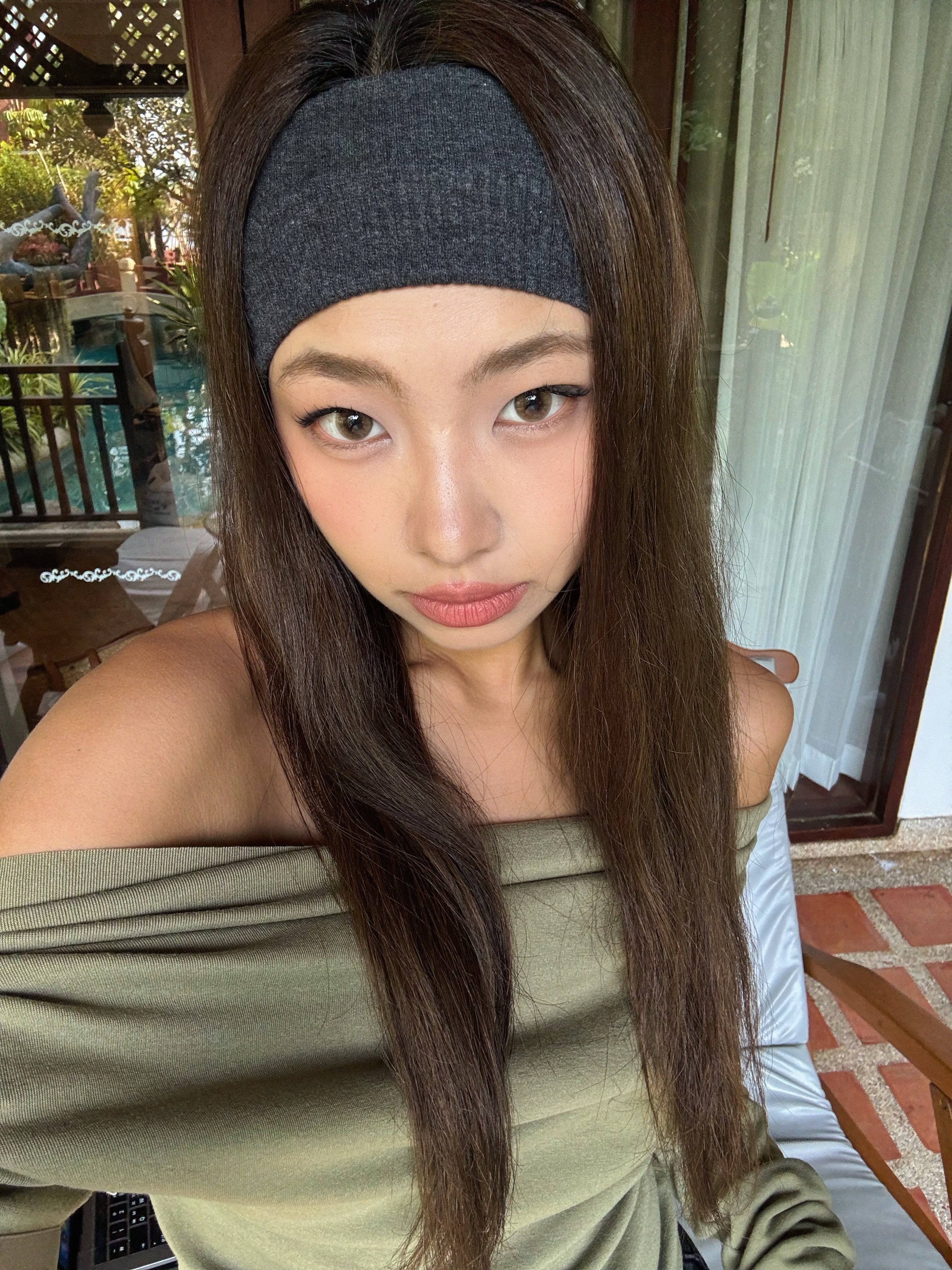 [당일출고/묶음할인] 골지 와이드 헤어밴드 (y2k 원마일웨어 트레이닝룩 여름 바캉스 휴양지룩) 상세 이미지 2