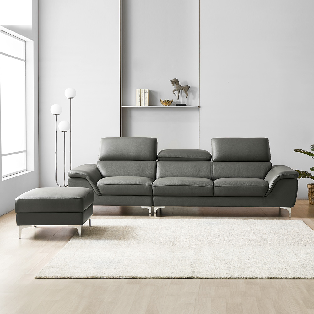 동서가구 캐니스 무빙헤드 스툴포함, 다크그레이, 4인용