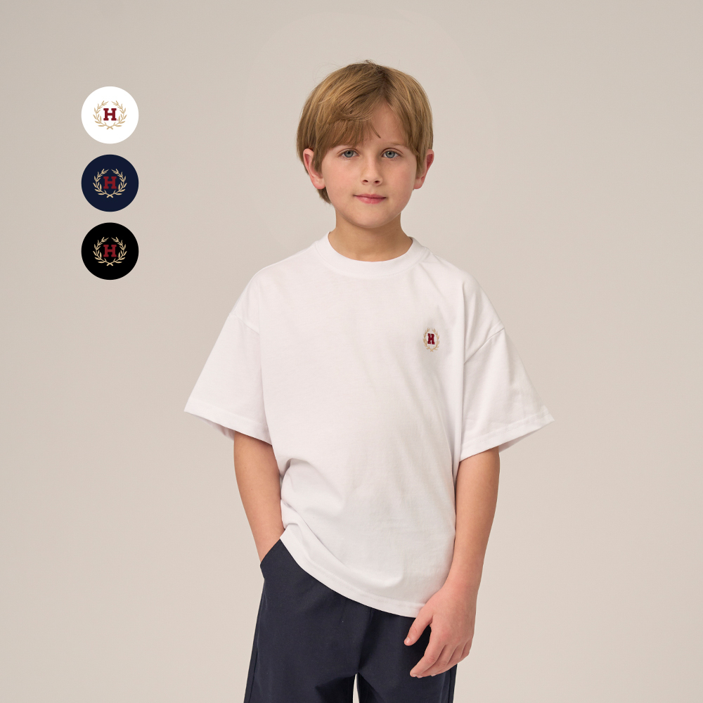 하버드키즈 헤리티지 스몰로고 반팔 티셔츠 HJCTHSD24064