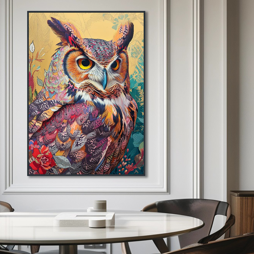 밤의눈 A3 29.7X42cm 무광화이트 알루미늄액자 부엉이그림 - 상세 이미지 2