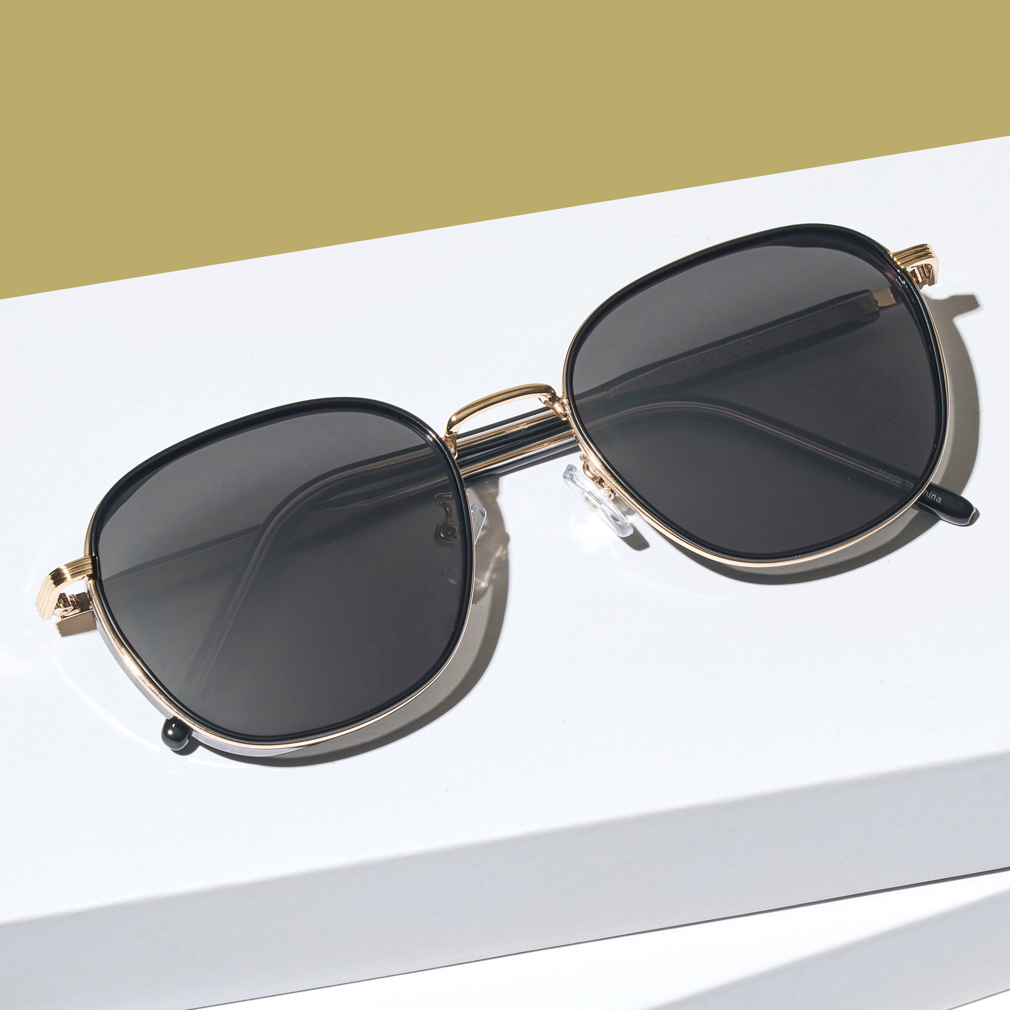 명품 가벼운 UV 자외선 차단 사각 커플 데일리 패션 대두 선글라스 핑크 브라운