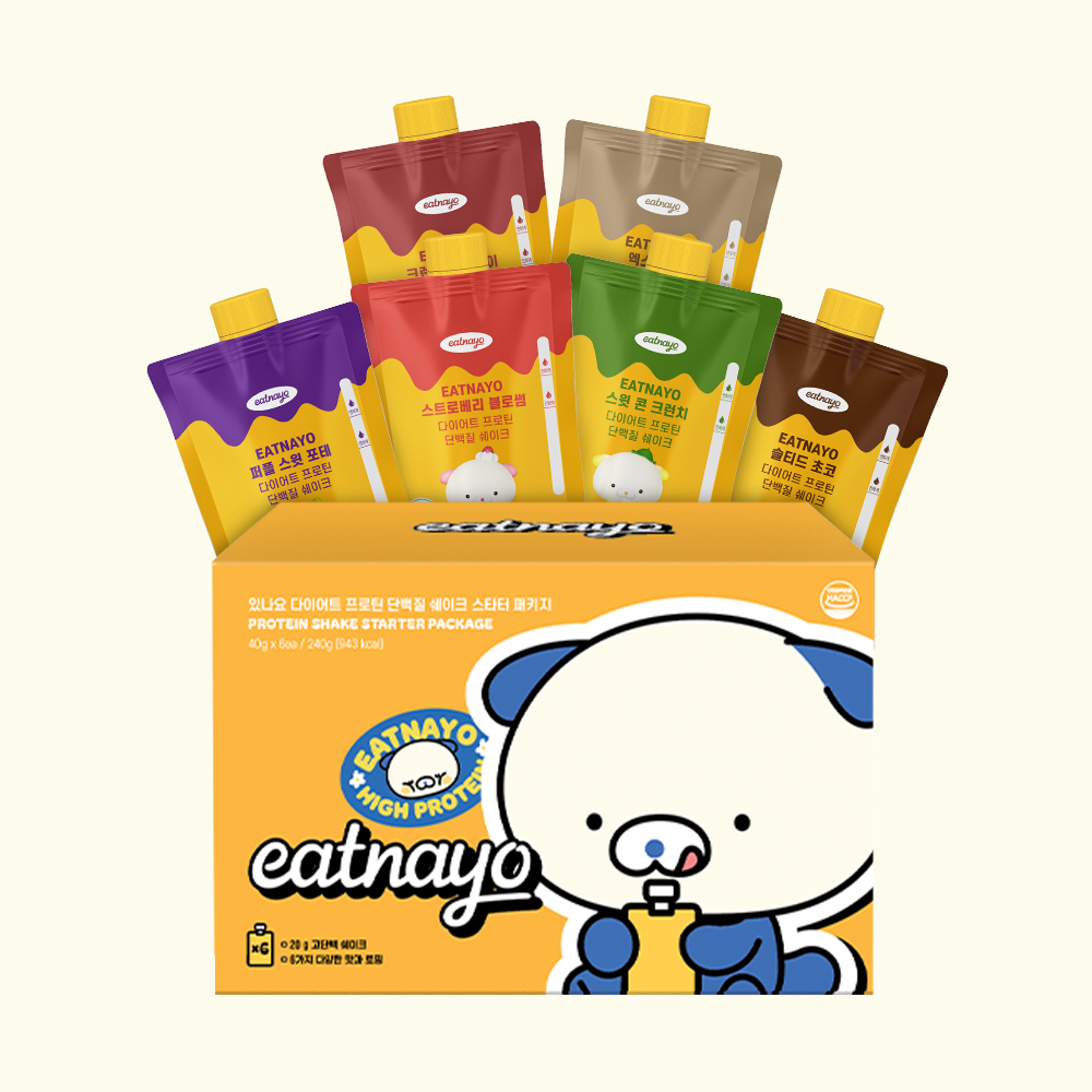 있나요 다이어트 쉐이크 단백질 프로틴 파우치 맛별 40g 1포씩 총 6포 [스타터패키지]