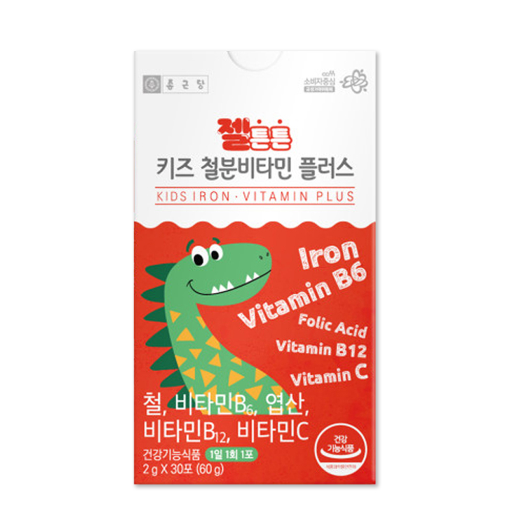 어린이 철분 비타민 B6 B12 C 엽산 30포 1개월분 가루 스틱 성장기 - 상품 이미지