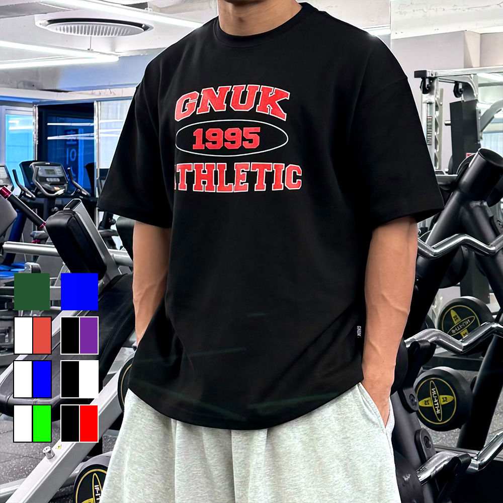 그누크 애슬레틱 헬스오버핏반팔 짐웨어오버핏 크로스핏티셔츠 헬창옷