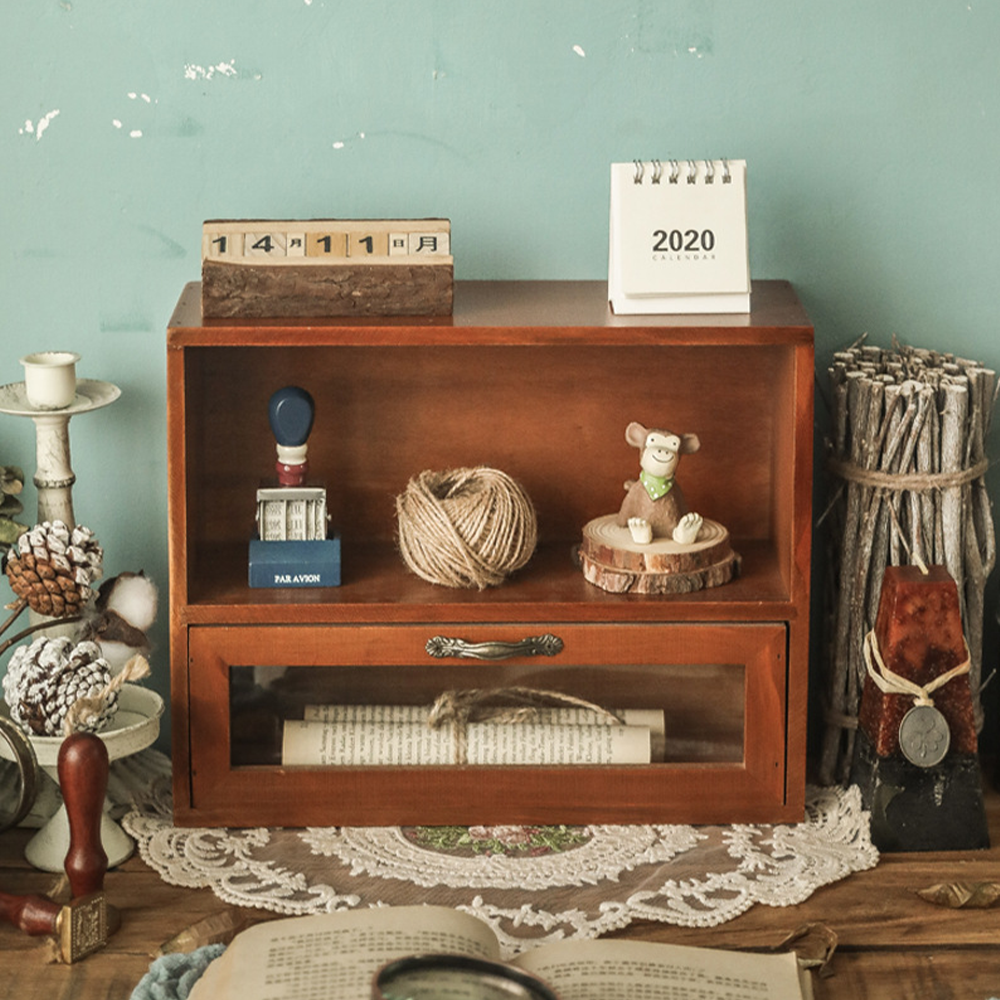 원목 미니 선반 수납장 GPP-iw02 빈티지 레트로 인테리어 촬영소품