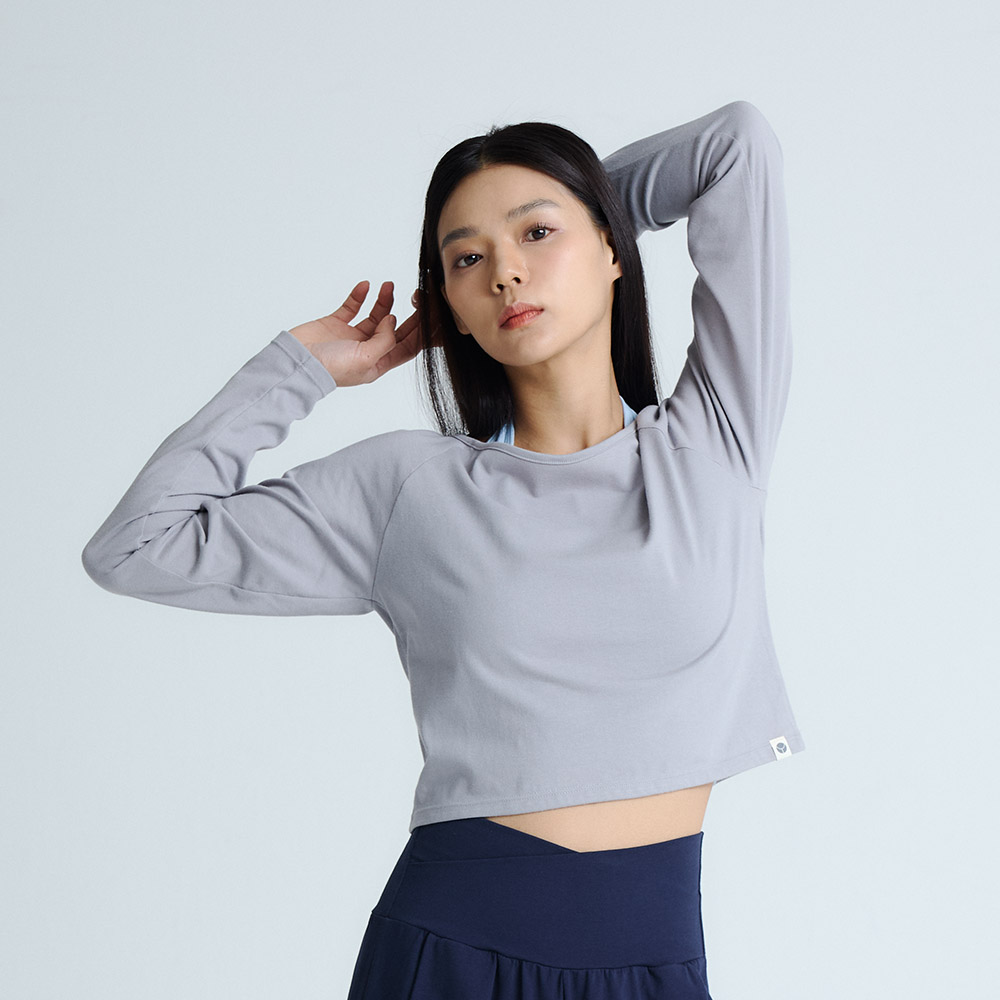 [yoosual earth] 유주얼 어쓰 친환경 리싸이클 긴팔 커버업 롱 슬리브 요가탑 - 상세 이미지 5