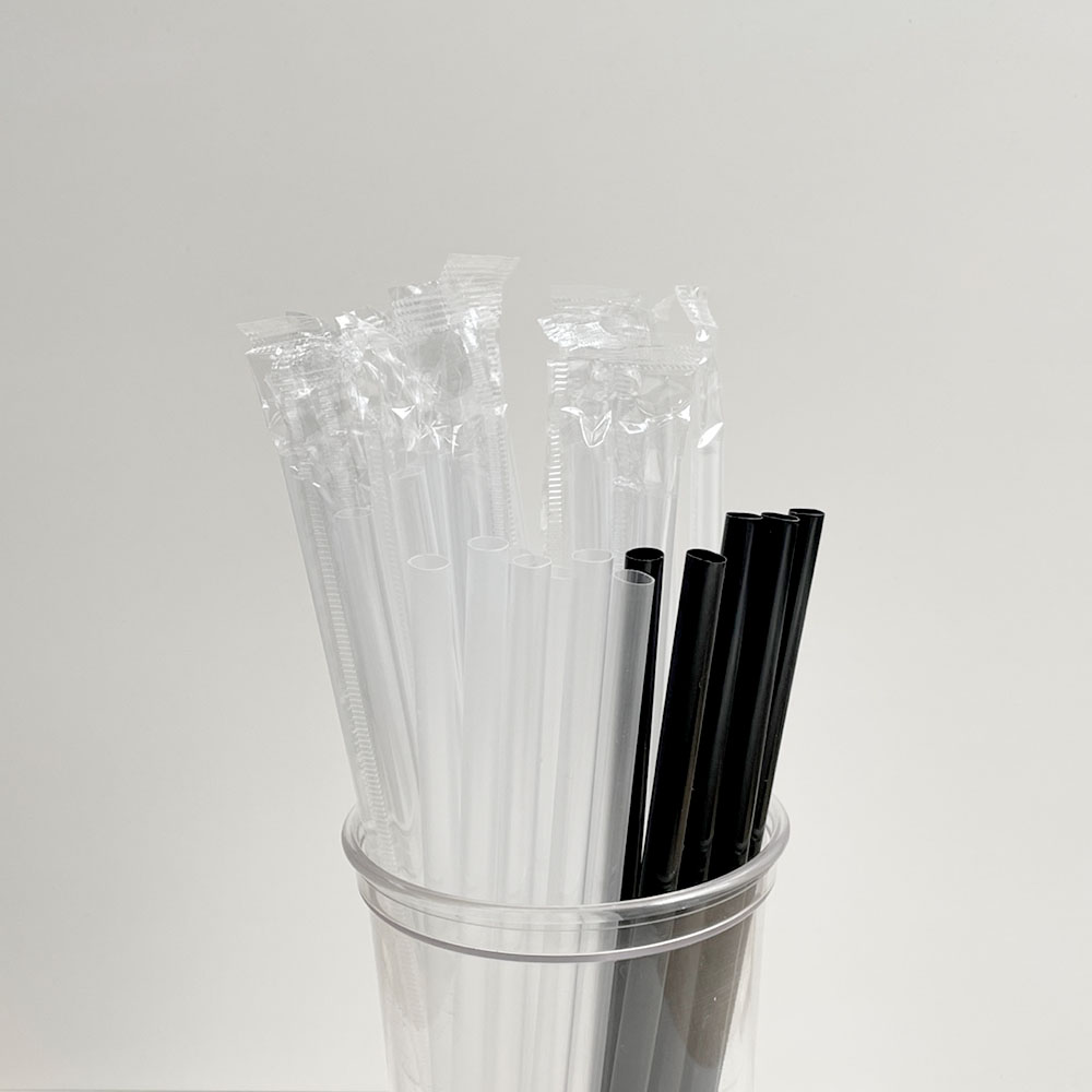 일회용 개별포장 빨대 일자 빨대 버블티 빨대 500개 검정 21-25cm - 상세 이미지 2
