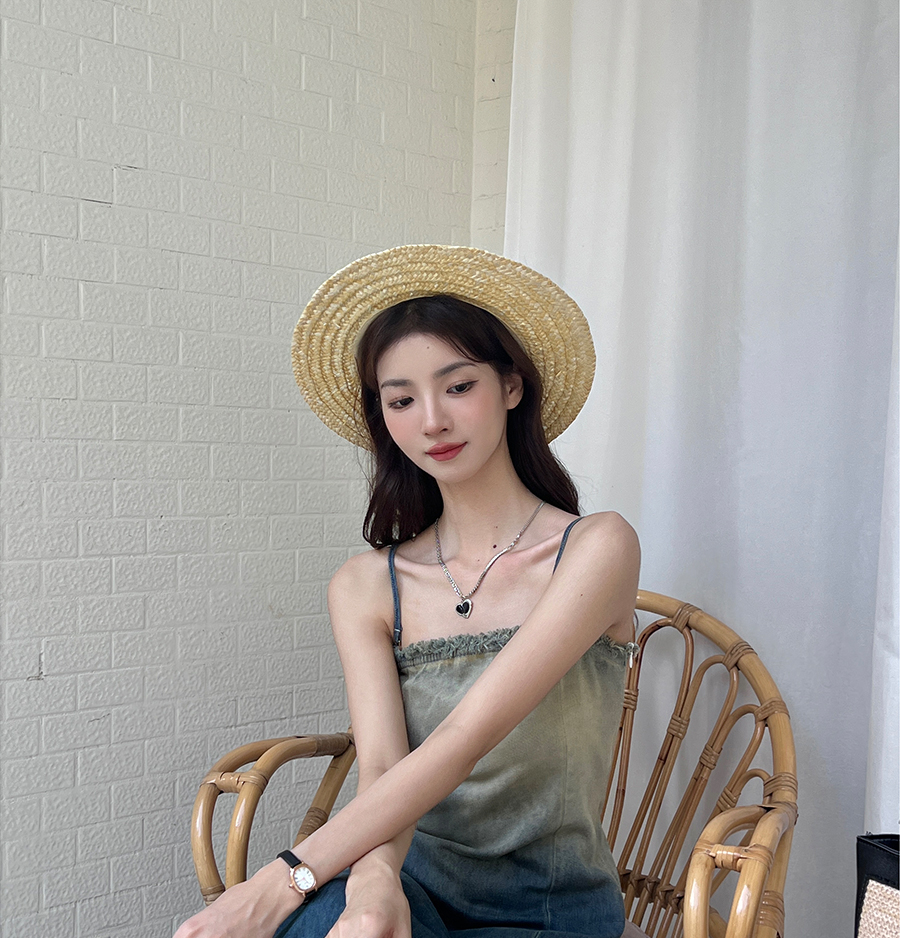 데님원피스 봄 여름 끈나시 롱 얇은 청원피스 그라데이션 데님 - 상세 이미지 2