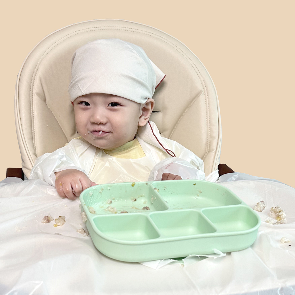 누마 자기주도 이유식 턱받이 아기 일회용 산화 생분해 식탁일체형 50매, 화이트, 1개